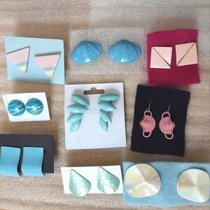 Lot of 9 Pr Vintage Pierced Earrings